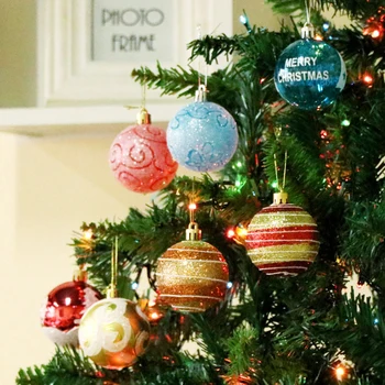 Christmas Hanging Ball Dažytos Kamuolys 6cm 12PCS už Kalėdų Papuošalai Kalėdų Medžio Apdaila Deco Home Šalis