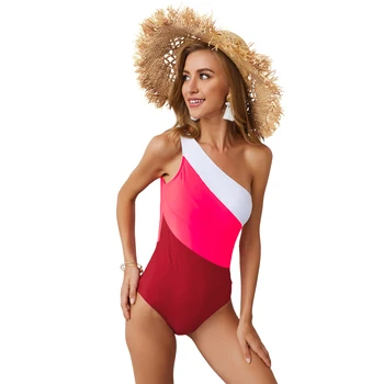 TMELAINE 2020 Mados vientisi maudymosi kostiumėlis Moterims Vasaros S-XL Bodysuit Paplūdimio Stiliaus Moteris Vienos Pečių maudymosi Kostiumėliai Moterims