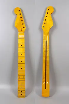 Liepsnos Klevas Elektrinės Gitaros Kaklo 22 Nervintis 25.5 colių Strat Stiliaus Kairės Pusės
