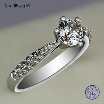 ShiPei 925 Sterlingas Sidabro 1.4 ct Sukurta Moissanite Sužadėtuvių Žiedą Vestuvinį Žiedą, Moterims Jubiliejų Dovana Fine Jewelry