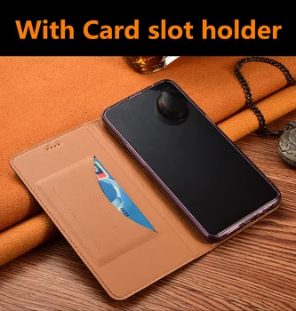 Natūralios odos magnetinio telefono atveju, jei kortelės turėtojas kišenėje Asus ZenFone Max Pro M2 ZB631KL/Max Pro M1 ZB602KL telefono dangtelį stendas