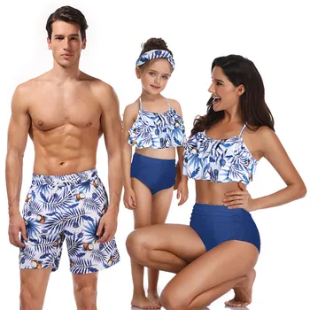 Bikini Paplūdimio Šortai Šeimos maudymosi kostiumėlį Mamytė ir Man Drabužius, maudymosi kostiumėlį Mama Komplektus Ieškoti Motinos ir Dukters Šeimos Atitikimo maudymosi Kostiumėliai