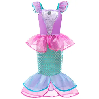 Little Girl Dress Helovinas Fancy Princesė Kostiumas Vaikams Nuslėpti Undinė Gimtadienio Frocks Drabužius Vasarą Vaikai Suknelė Iki