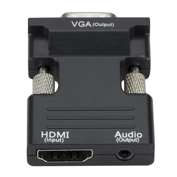 Nešiojamojo Kompiuterio Jungtys 720P/1080i/1080P 3.5 mm Nešiojamų 1080P HDIM į VGA Adapteris Keitiklis su Garso Išvesties Kabelis Viela