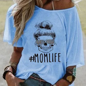 2020 m. Europoje ir Amerikoje, Populiarus Kaukolė Atspausdintas T-shirt Moterims trumpomis Rankovėmis Atsitiktinis Marškinėliai Moteriška Marškinėlius Vasaros Camiseta Mujer