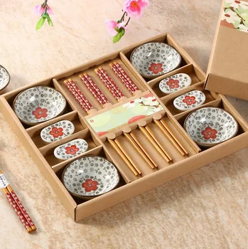 Kinų stiliaus , keramika, stalo įrankių rinkiniai, Japoniškas stilius suši rinkinys, indai, su dovanų dėžutės, high-end stalo!