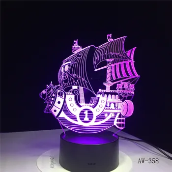 Vieną Naktį Žibintai TŪKST. SUNNY Modelis 3D Lempos Vaikai Miegamojo Puošimas Laivo Žibintai Su Nuotolinio Valdymo Vaikams Kalėdų 358