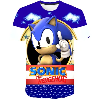 2020 m. Vaikų Berniukų marškinėliai Topai Vaikų vasaros karšto pardavimo Sonic the Hedgehog Trumpas Rankovės marškinėliai Tee viršūnes Berniukai viršgarsinio 3D Drabužiai