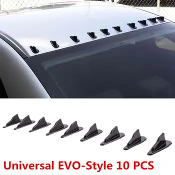 Universalus 10vnt Automobilio Stogo Ryklių Pelekai Rinkinys Sumažina Vilkite Automobilių Lipdukas Juodas PP EVO Stilius