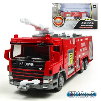 1:50 aukštas modeliavimas lydinio žaislas vandens bakas gaisro policijos sunkvežimis automobilio modelį vaikams dovanos
