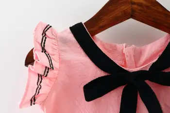 R&Z vaikų suknelė 2019 m. vasarą naujų mažų plaukioja rankovėmis vaikų suknelė medvilnės peteliškę saldus mergaičių koledžas vėjo suknelė