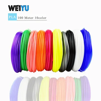 3D rašiklis, kaitinamosios PLA/ABS gijų Kelių spalvų 100 m/200 m plastikinės ritės gijų 1.75 mm 