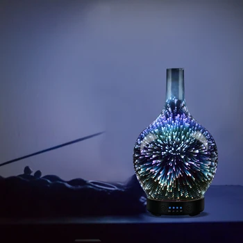 Aromaterapijoje eterinis Aliejus Difuzoriaus 3D Stiklo Vaza Aromato Difuzorius Keičiasi ir Drėkinimo Auto Shut-off šalto Rūko Drėkintuvas