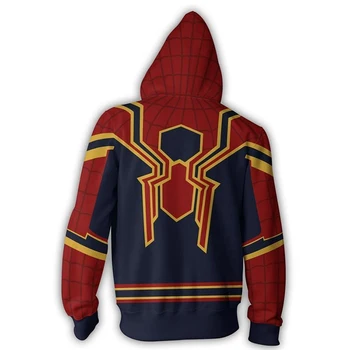 2019 naujas cool mados hoodie moterų ir vyrų begalybės karo geležis spider zip hoodie 3d spausdinami sporto hoodie