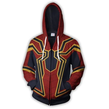 2019 naujas cool mados hoodie moterų ir vyrų begalybės karo geležis spider zip hoodie 3d spausdinami sporto hoodie