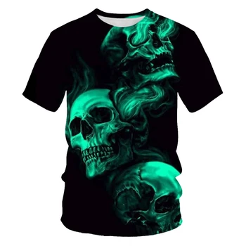 Kaukolės modelis 3d spausdinimo moterų ir vyrų t-shirt minkštos medžiagos marškinėliai atsitiktinis palaidų t-shirt sporto vyrų streetwear