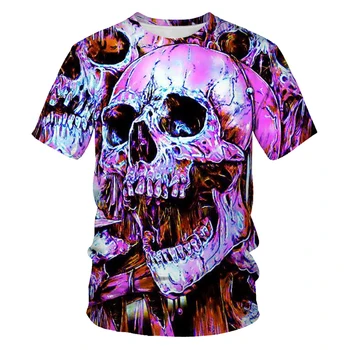 Kaukolės modelis 3d spausdinimo moterų ir vyrų t-shirt minkštos medžiagos marškinėliai atsitiktinis palaidų t-shirt sporto vyrų streetwear