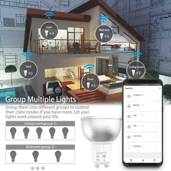 Smart Life 5W RGB+CW WiFi Smart Home Lemputės, LED Lempos Taurės Parama 