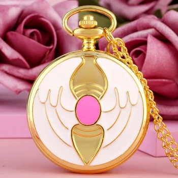 Grakštus Sailor Moon Raštuotas Atveju Kišenėje Žiūrėti Mergaitės Karoliai Laikrodis Moterų Subtilus Aksesuaras Raudona Žvaigždė Papuošalai, Dovanos