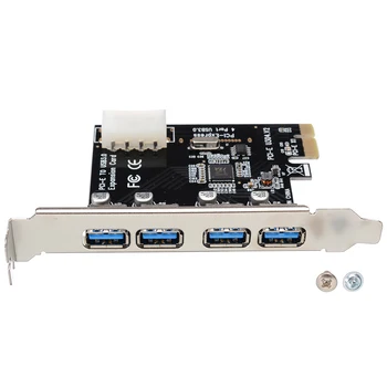 Darbalaukio 1 Set Professional 4 Port PCI-E, USB 3.0 HUB 