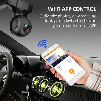 FHD 1080P Brūkšnys Cam Wifi Video Recorder Car Dvr DashCam Dvr Recorder Wifi, G-sensorius brūkšnys Kamera Naktinio Registrator Diktofonas