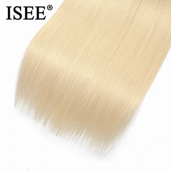 ISEE Brazilijos Tiesūs Plaukai 613 Blond Plaukai Pratęsimo Žmogaus Plaukų Pynimas Ryšulių 3/4 Ryšulių Remy Plaukų Nemokamas Pristatymas