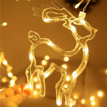 220V LED Užuolaidų String Žibintai Pasakų Girliandą Briedžių Bell Kalėdų Žvaigždė Papuošalai Namuose Naujųjų Metų Kalėdų Eglučių Papuošalai Navidad