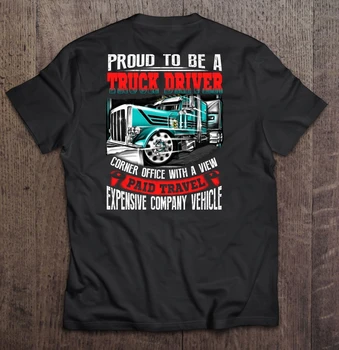 Didžiuojuosi, Kad Sunkvežimio Vairuotojas Kampe Biuro Siekiant Mokama Kelionės Marškinėliai