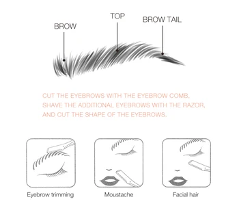 OT&T Antakių Žoliapjovės Reguliuojamas Antakių Skustuvas Nerūdijančio Plieno Ašmenys Antakių Shaper Veido Plaukų Šalinimo Skustuvas Moterims Makiažas