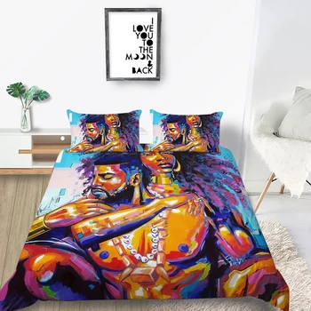 3D Seksualus Aliejaus tapybai pora hugging spausdinimo Patalynės komplektas antklode padengti su užvalkalai Visą Karalienė, Karalius dydžių