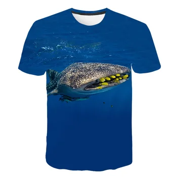 Vasaros 3D Aštri Ryklys, vaikams, sportinius Marškinėlius, Mėlynos Jūros Žuvų berniukų ir mergaičių T Shirts Svajinga T Shirts Naujo Dizaino Tees Viršūnes Dropshipping