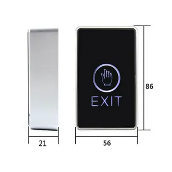 Palieskite exit mygtuką akrilo skydelis 86mm x 56mm NO/NC/COM išėjimo mėlyna atgal šviesos elektrinis laukas kasetės min:1pcs