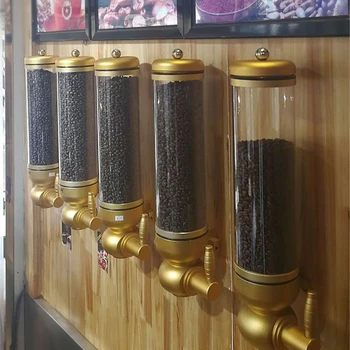 Aliuminio lydinio & akrilo kavos pupelių indelio kavos pupelių konteineris stovi kavos pupelių talpyklos pakabos sandarų indelį