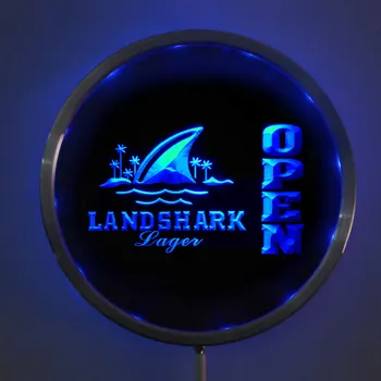 Rs-0082 Landshark Lager ATIDARYTI LED Neon Apvalus Ženklai 25cm/ 10 Colių - Baras Pasirašyti su RGB Multi-Color Nuotolinio Belaidžio Valdymo Funkcija
