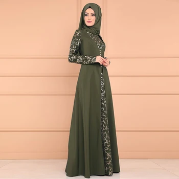 Kieto Juoda Islamo Musulmonų Abaja Dubajaus Moterų Musulmonų Rinkiniai Mados Maxi Suknelė, Hijab Suknelė Indija Amerikos Drabužių Turkija Caftan