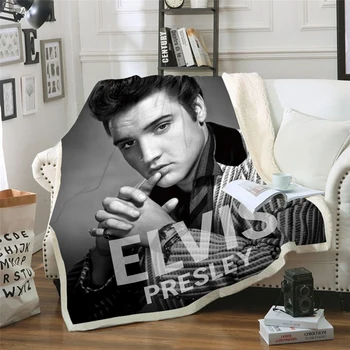 Elvis Presley, 3D, Antklodė, Lovos Pėsčiųjų Iškylą Storio Antklodė Mados Lovatiesė Vilnos Mesti Antklodę stiliumi-1