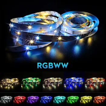 RGB RGBpink RGBWW LED Šviesos Juostelės DC12V SMD 5M 10M, 15M 20M RGBWW LED Juosta Diodų Juostelės Lankstus Šviesos Juostelės