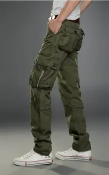 MIXCUBIC skalbimo karinės uniformos kelnės vyrams Dėvėti, atsparus krovinių kelnės vyrams, darbo drabužiai Multi-pocket darbo drabužiai vyrams dydis 28-38