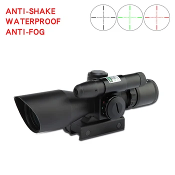 2.5-10x40 Galingas Žalias Lazeris Riflescope Taktinis Optinis Red Dot taikymo Sritis Akyse Striukės Medžioklei Holografinis Kolimatorius Tinklelis Tikslas