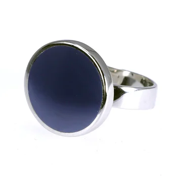 Originali Kietojo 925 Sterlingas Sidabro Žiedai Kietas Paprasta, Aiškia, Apvalūs Žiedai Turkijos Mėlynos Spalvos Gelio Minimalistinio Vestuvių Papuošalai Vyrams