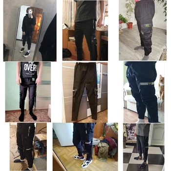 2020 naujas hip-hop jogger vyriškos juodos haremo darbo drabužiai multi-pocket juostelės vyriškos sportinės kelnės streetwear atsitiktinis vyriškos laisvalaikio kelnės