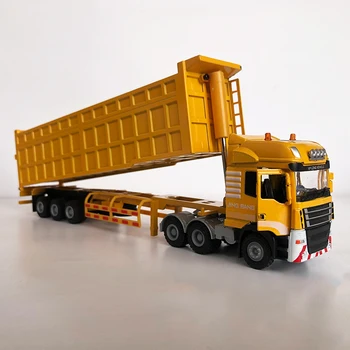 Modeliavimo 1:50 Lydinio Inžinerijos Container Truck Modelis Puspriekabės, Savivartis Metalo Krovinių Logistika, Transporto Priemonės Vaikams Dovanų