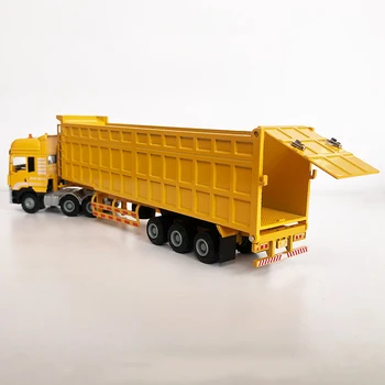 Modeliavimo 1:50 Lydinio Inžinerijos Container Truck Modelis Puspriekabės, Savivartis Metalo Krovinių Logistika, Transporto Priemonės Vaikams Dovanų