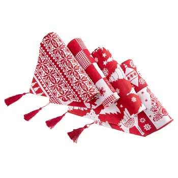 Raudona Balta Tinklelis Stalo Runner Kalėdų Modernaus Stiliaus Medvilnės Audinio Atspausdintas Kalėdų Medžio Star Snaigės Stalo Bėgikų Apdovanojimai 2021
