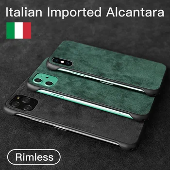 Italijos Alcantara Taškus Atveju iPhone, 11 Pro Max Xr Xs Max 6s 7 8 Plius Prabanga Dirbtine Oda Telefono Atvejų X SE 2020 Dangtis