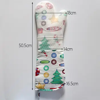1 Pora Kalėdų Modelis Silikoninės Orkaitės Karščiui atsparūs Mikrobangų Puspirštinės Anti-slip Virtuvės Kepimo Įrankis