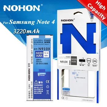 NOHON EB-BN910BBE Bateriją, Skirtą Samsung Galaxy Note 4 Note4 N910A N910C N910F N910G N910H N910P N910T N910U N910V N910X 3220mAh
