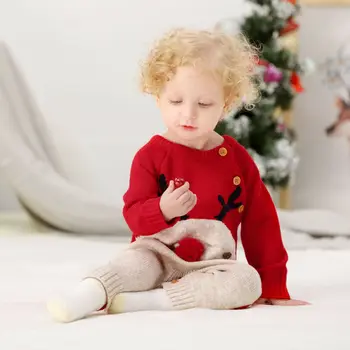 Pudcoco 2019 Naują kalėdų kūdikis berniukas mergaičių romper ilgomis rankovėmis kūdikiams naujagimiui animacinių filmų elnias romper pirmąjį kūdikį, Kalėdos drabužiai