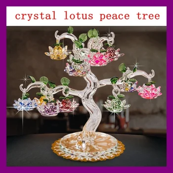 Crystal Lotus Eglučių Papuošalai Fengshui Miniatiūrinės Statulėlės Namų Dekoracijos, Amatų Dovanos