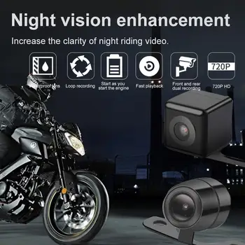 1080P HD Motociklas, Dual Camera DVR Brūkšnys Cam Vandeniui Naktinio Matymo Priekiniai/Galiniai Objektyvas 3 Colių Ekranas Ekranas Diktofonas Motociklas